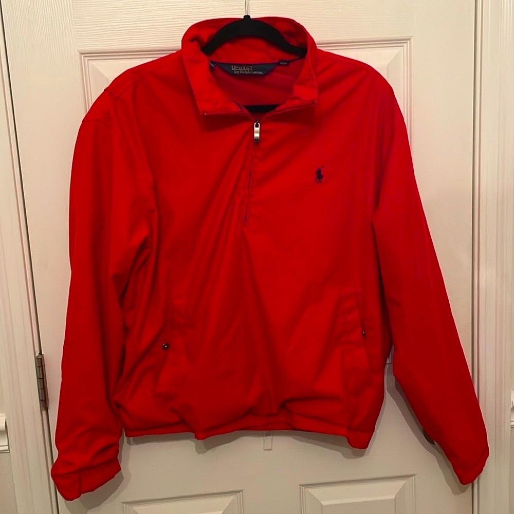 Polo Ralph Lauren Quarter Zip Pullover Large Red